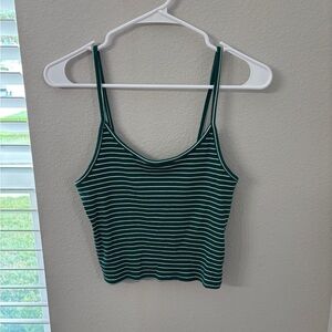 American Eagle Outfitters Green Fitted Crop Camisole